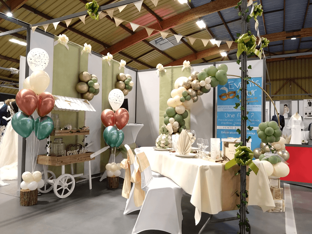 Décoration d'un joli bouquet de ballons Hélium pour mariage en Nord Pas-de-Calais.