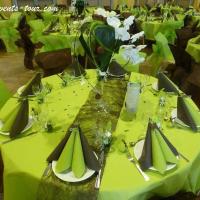 Décoration de table chocolat et vert anis.