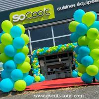 Entree de porte arche colonne ballon cuisine socook noyelles godault vert et bleu