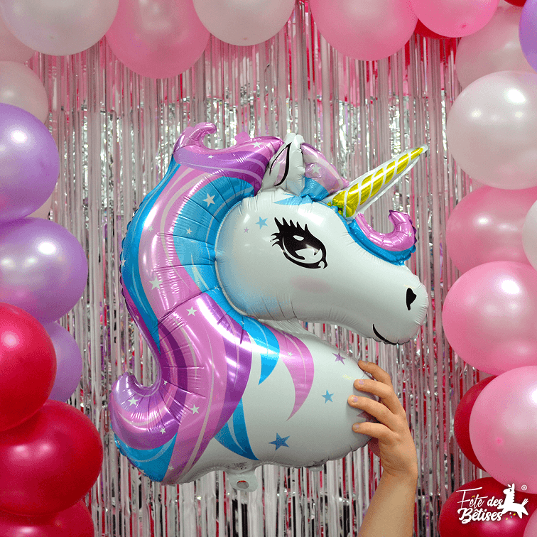 Ballon aluminium anniversaire Licorne 53cm REF/001BALM