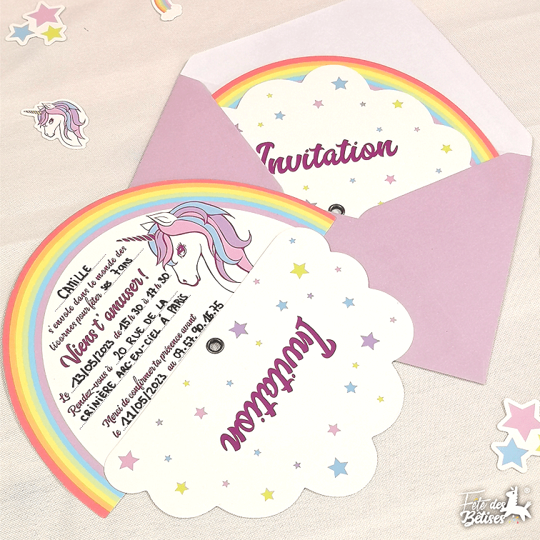 Kit De 6 Cartes D'invitation Anniversaire Pour Enfant Avec Ses