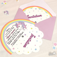 001cinv carte invitation licorne anniversaire enfant