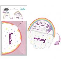 001cinv carte invitation licorne fete anniversaire enfant fille