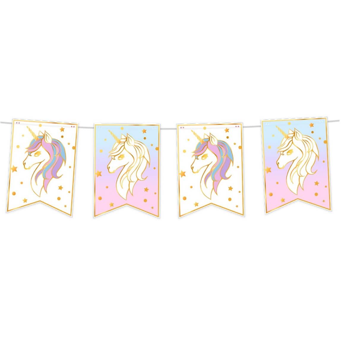 6 Cartes d'invitation Licorne Multicolore REF/001CINV