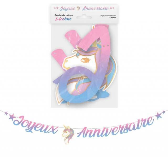 001gl guirlande lettre joyeux anniversaire licorne