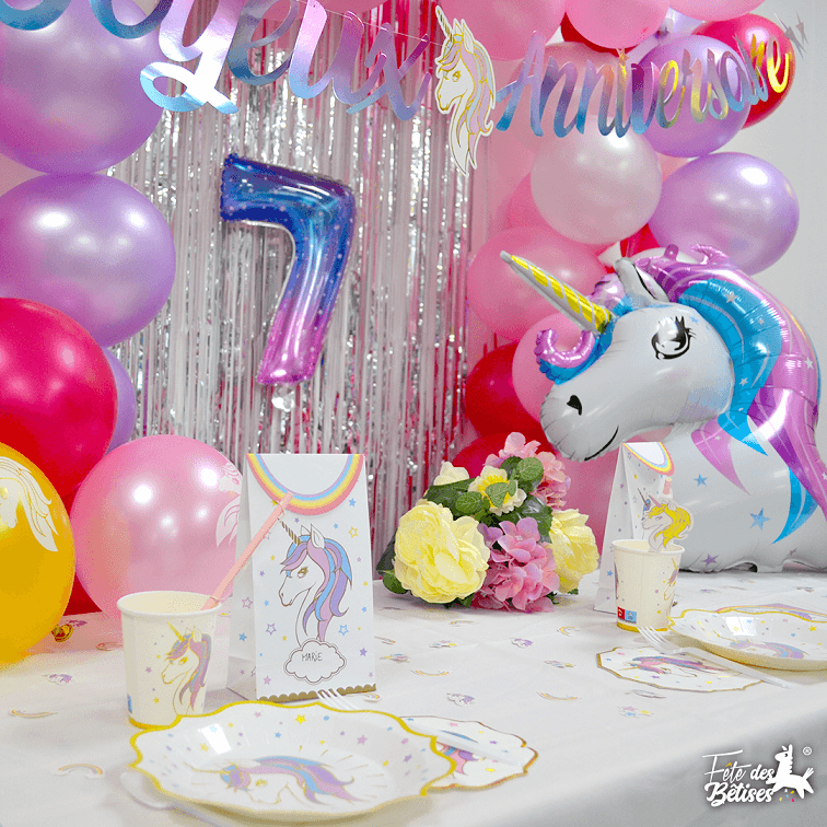 6 Cartes d'invitation Licorne Multicolore REF/001CINV