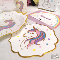 001sp serviette de table en papier fete anniversaire enfant licorne