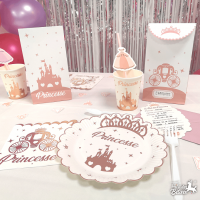 002a20 decoration de table anniversaire assiette carton chateau de princesse