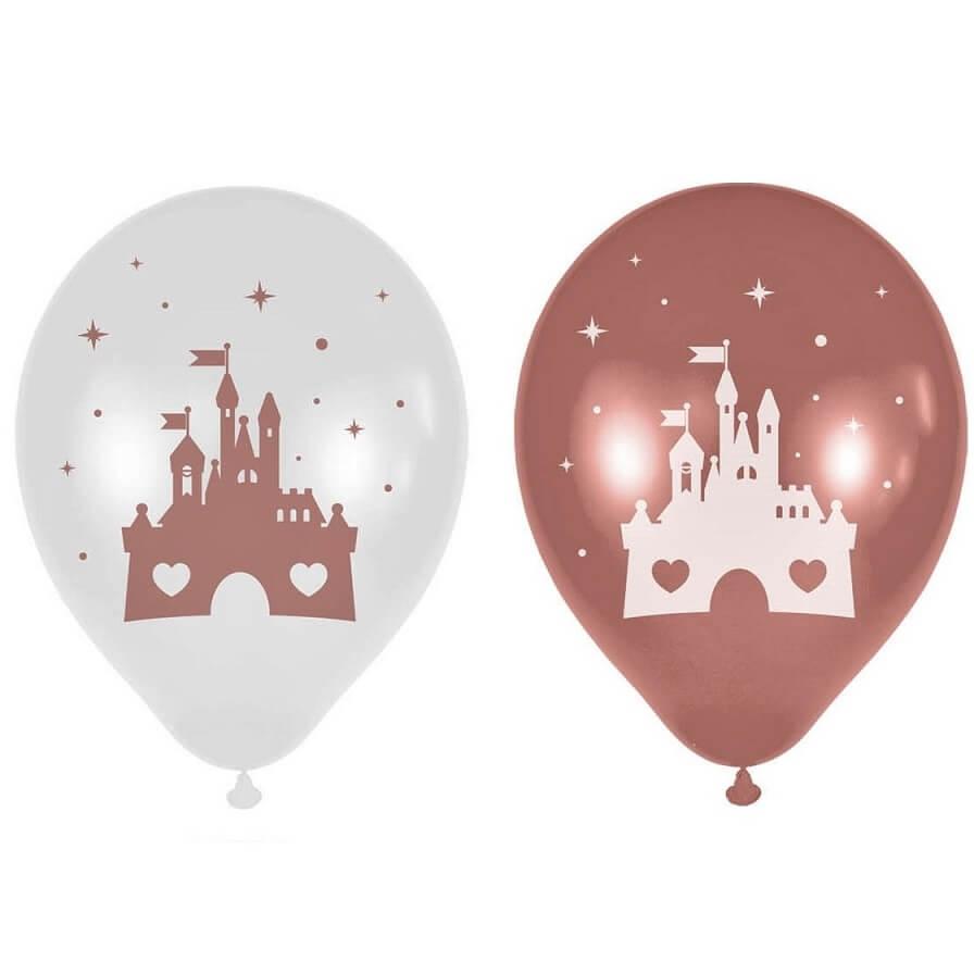 Ballon château de princesse (Blanc et Rose Gold) REF/002BAL