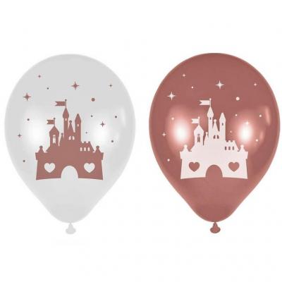 002bal ballon latex chateau de princesse anniversaire blanc rose gold