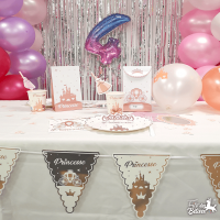 002bal decoration ballon latex chateau de princesse anniversaire blanc rose gold