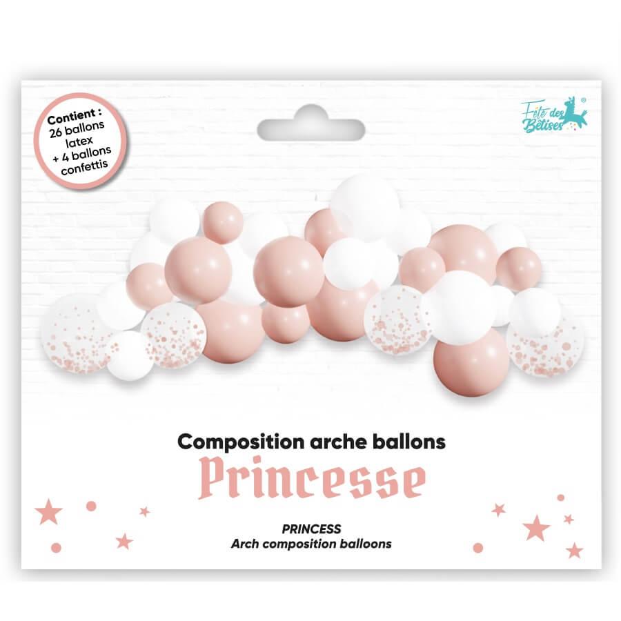 Ballons fuchsia anniversaire filles - Fête thème rose ou princesse