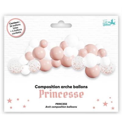 1 Kit de 30 ballons en latex pour faire une arche REF/002BALK Thème Princesse