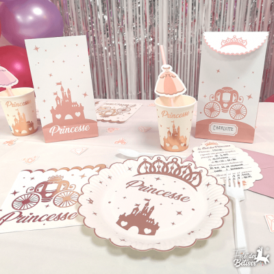 002cinv carte invitation anniversaire miroir princesse blanc rose gold