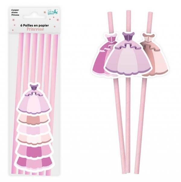 002pap paille en papier carton anniversaire enfant princesse