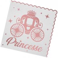 002sp serviette de table papier princesse blanche et rose gold fete anniversaire