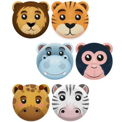 004a20 assiette fete anniversaire carton animaux