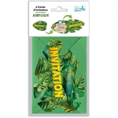 004cinv carte d invitation anniversaire animaux jungle