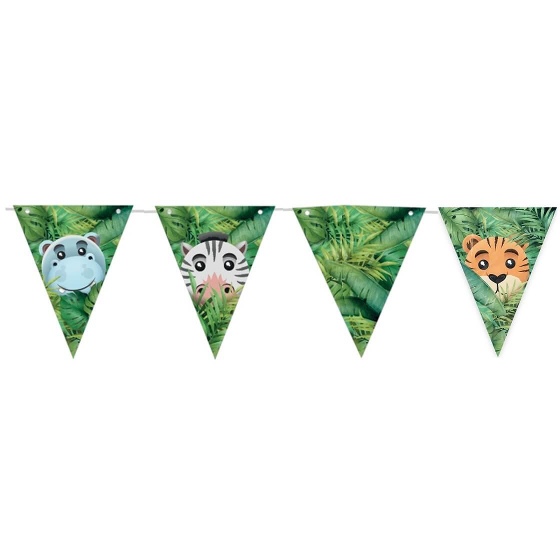 004gf guirlande fanion anniversaire jungle animaux