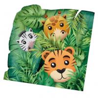 004sp serviette de table papier anniversaire jungle animaux