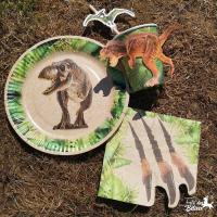 005a20 decoration de table anniversaire dinosaure avec assiette