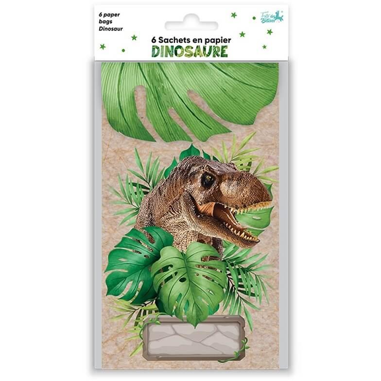 Sac à bonbons en plastique à thème de dinosaure fossile de dessin animé,  sac cadeau à poignée, fournitures de décoration de fête d'anniversaire pour  enfants, vente en gros - AliExpress