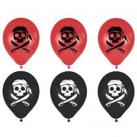 007bal ballon latex rouge noir fete anniversaire pirate