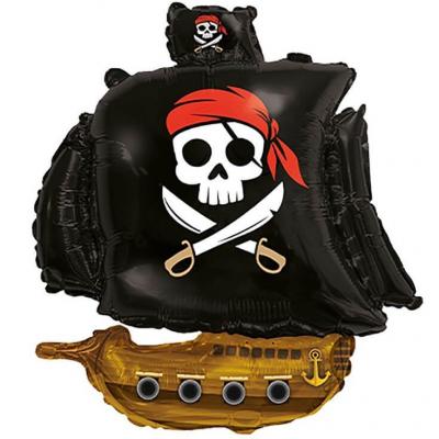 1 Ballon aluminium bateau de Pirate pour fête anniversaire enfant 78cm (30