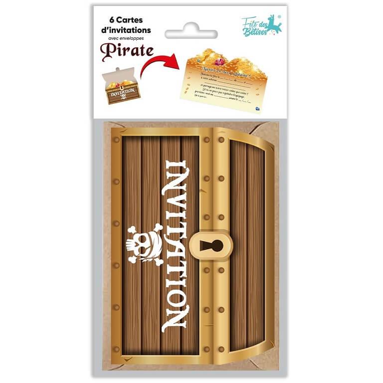007cinv carte invation fete anniversaire enfant coffre pirate