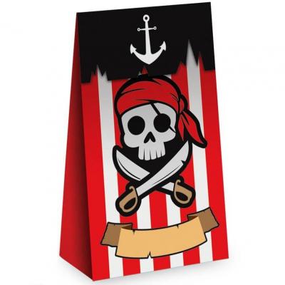 6 Sachets en papier pirate pour mettre vos bonbons REF/007SAP (Anniversaire enfant)