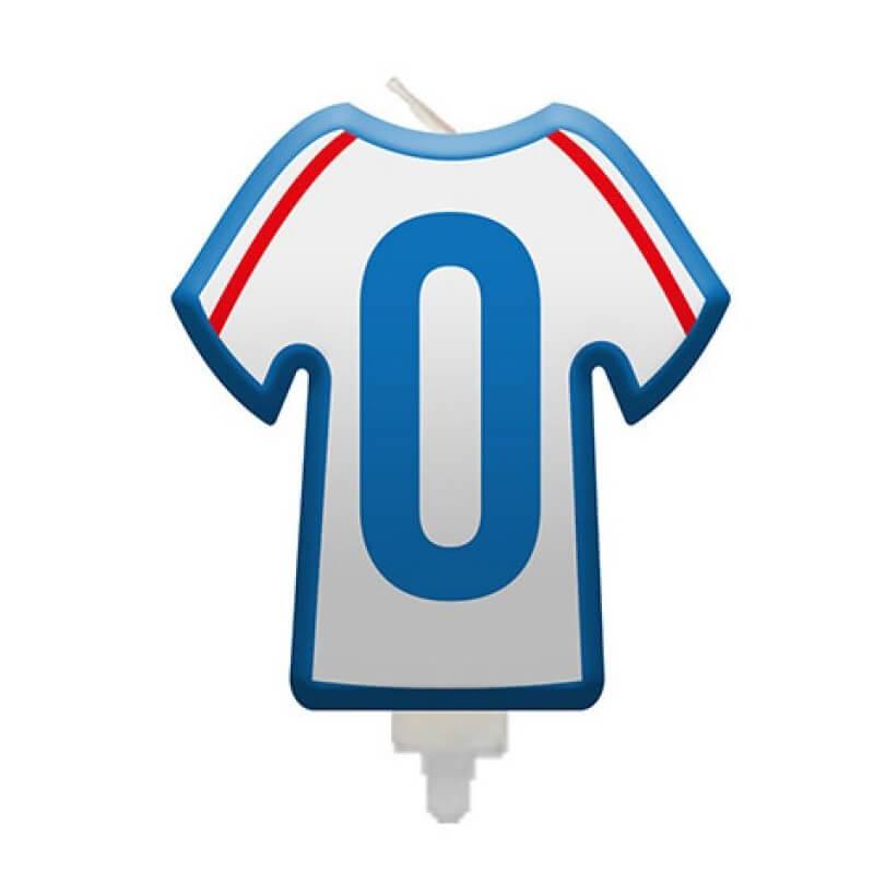008bbc bougie anniversaire maillot de football chiffre 0