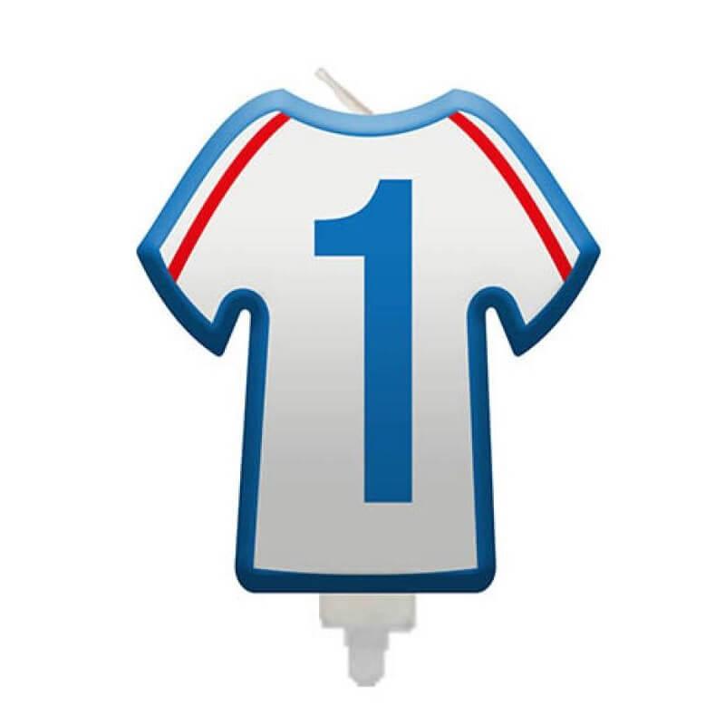 008bbc bougie anniversaire maillot de football chiffre 1