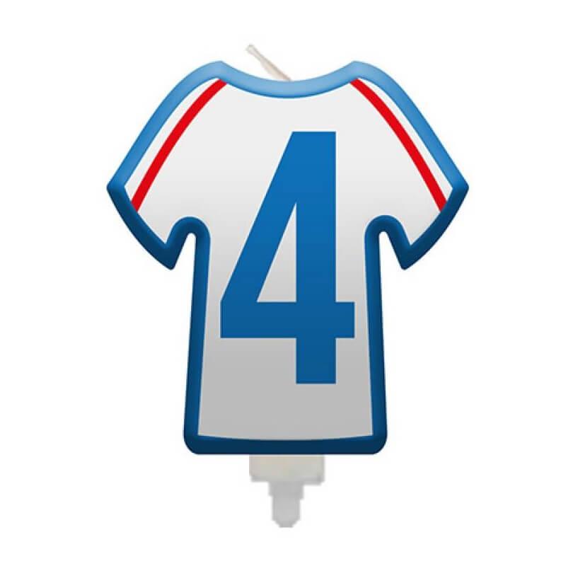 008bbc bougie anniversaire maillot de football chiffre 4