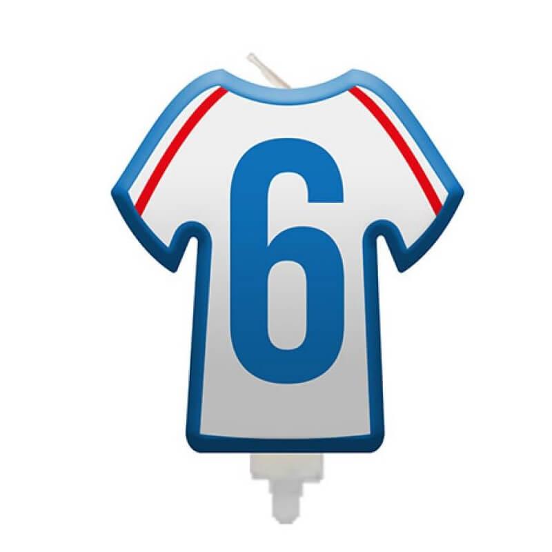 008bbc bougie anniversaire maillot de football chiffre 6