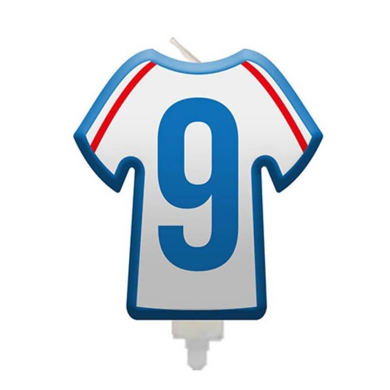 008bbc bougie anniversaire maillot de football chiffre 9