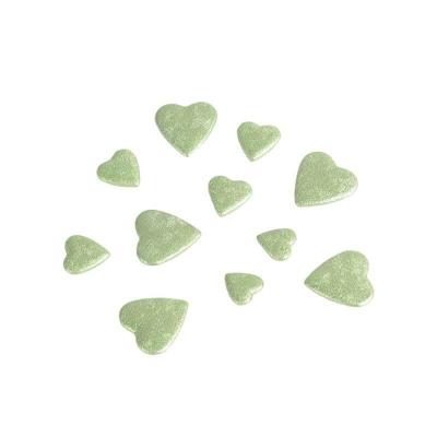 02003 decoration a parsemer coeur vert sauge metallique