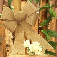 0930 grand noeud pvc jute decoration de salle theme nature champetre