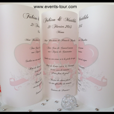 Menu photophore mariage: Love for life (x1) REF/10304