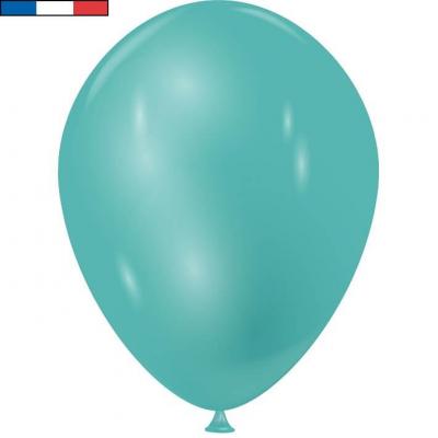 100 ballons metallique bleu turquoise en latex de fabrication francaise