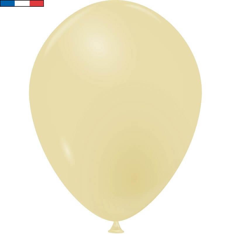 100 ballons opaques creme ivoire latex naturel biodegradable 25cm fabrication francaise