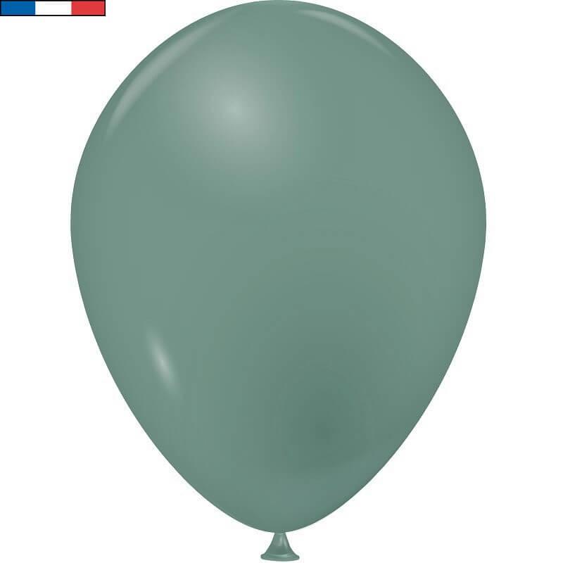 100 ballons opaques vert eucalyptus latex naturel biodegradable 25cm fabrication francaise