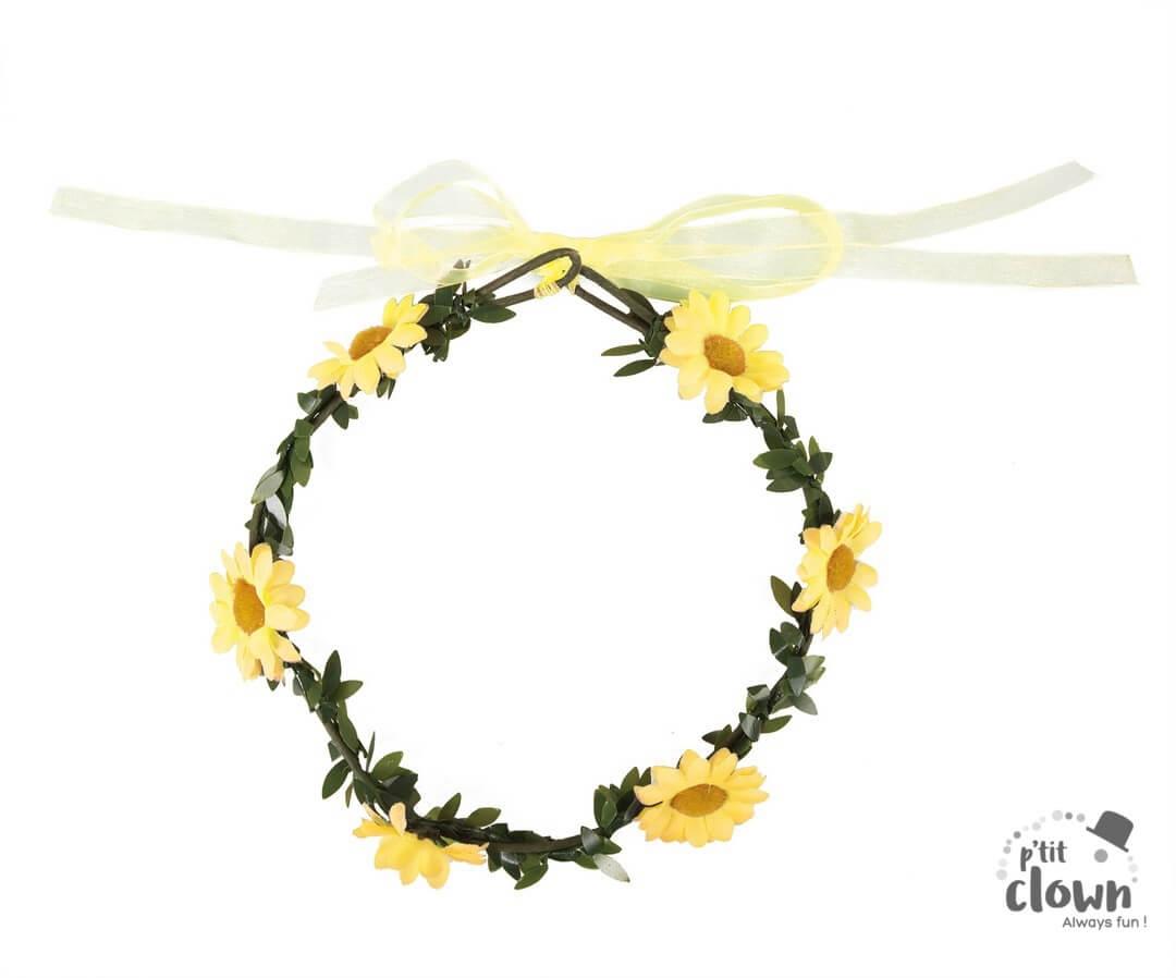 10132 accessoire de deguisement collier de fleurs jaune