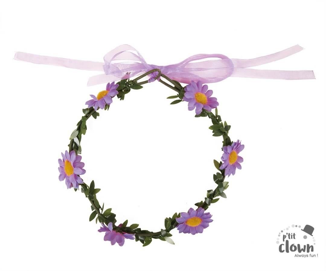 10132 accessoire de deguisement collier de fleurs parme