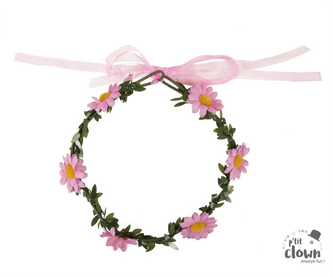 10132 accessoire de deguisement collier de fleurs rose