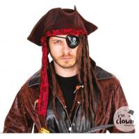 10211 accessoire de deguisement chapeau de pirate et dreadlocks
