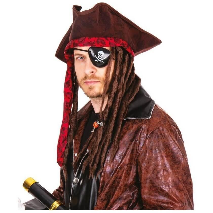 10211 accessoire deguisement chapeau de pirate et dreadlocks