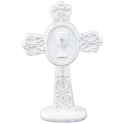 1 Grande croix blanche de 15.3 cm pour décoration Communion REF/10284