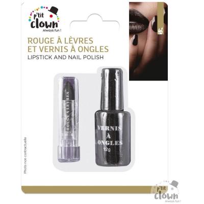 10300 vernis a ongle et rouge a levres noir maquillage halloween