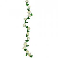 10353 decoration guirlande de rose artificielle blanche verte