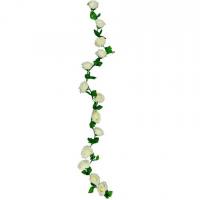 10353 decoration guirlande de rose artificielle blanche verte